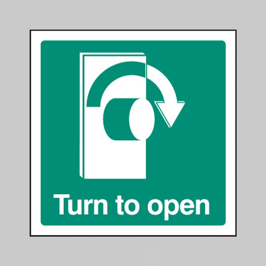 Turn To Open Right Sign - Ready Set SuppliedTurn To Open Right SignRigid Plastic12037C