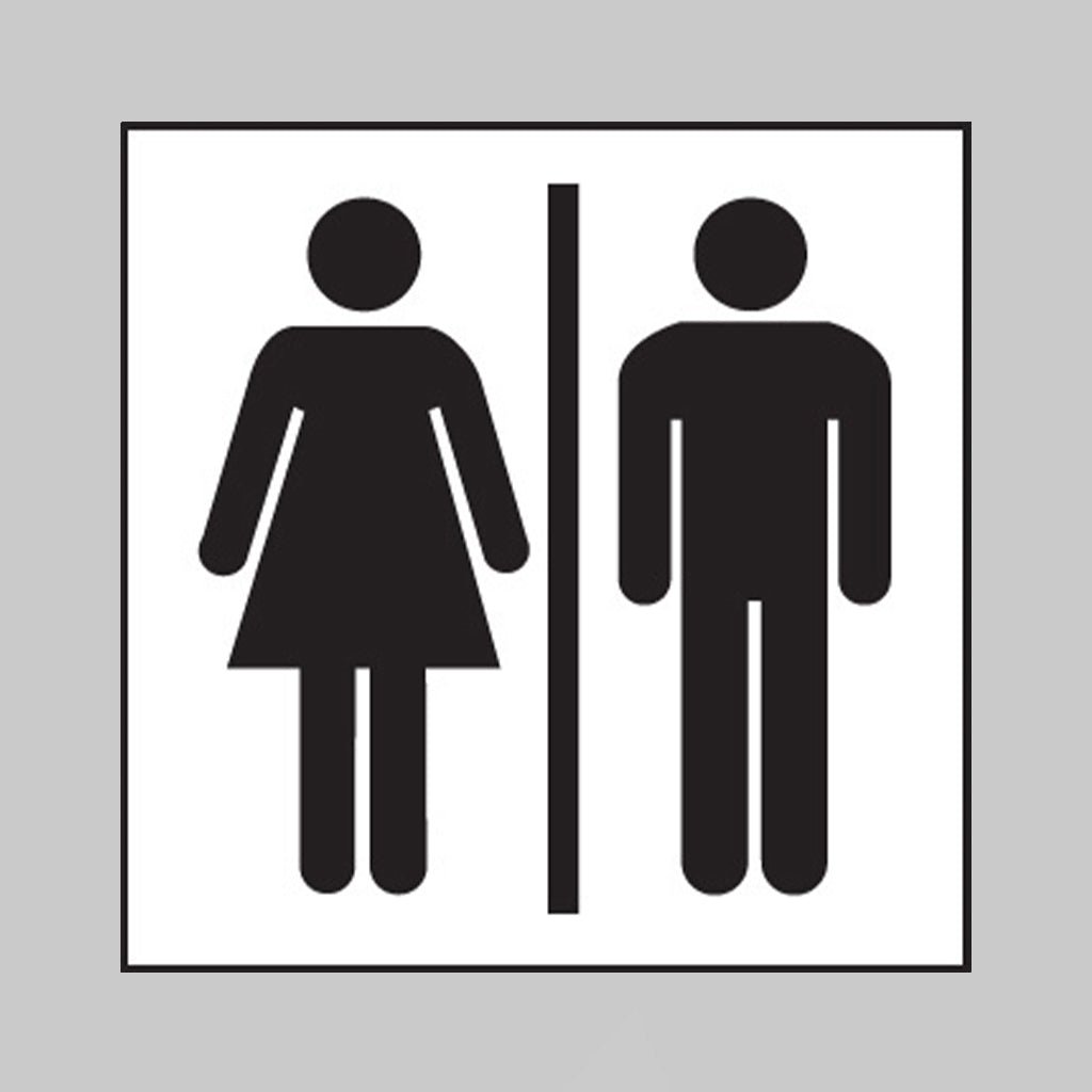 Unisex Toilet Symbol Sign - Ready Set SuppliedUnisex Toilet Symbol SignRigid Plastic17043C