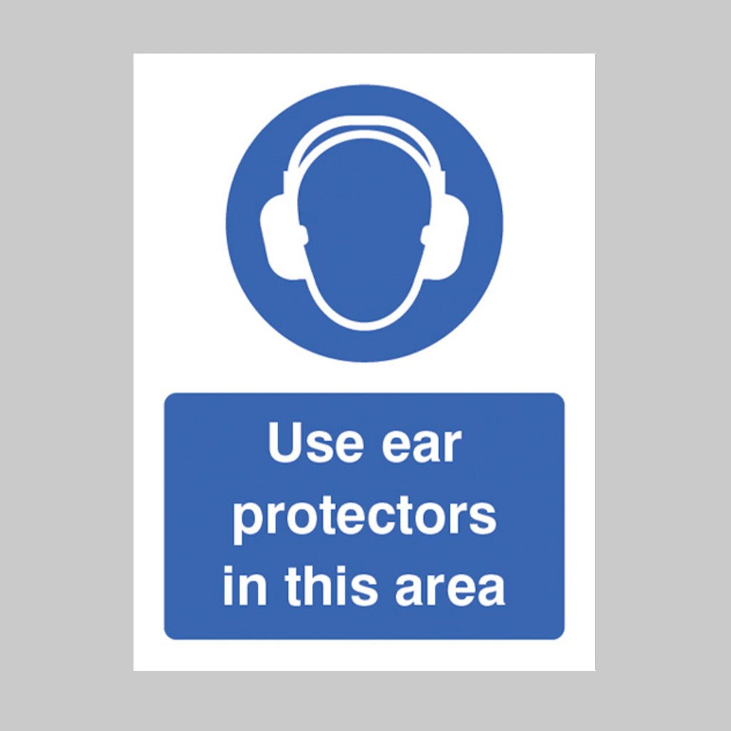 Use Ear Protectors In This Area Sign - Ready Set SuppliedUse Ear Protectors In This Area SignRigid Plastic15010E