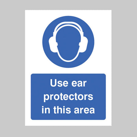 Use Ear Protectors In This Area Sign - Ready Set SuppliedUse Ear Protectors In This Area SignRigid Plastic15010E