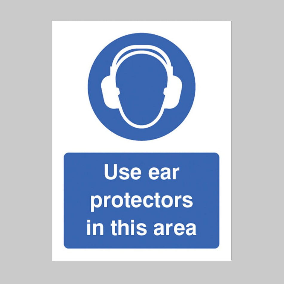 Use Ear Protectors In This Area Sign - Ready Set SuppliedUse Ear Protectors In This Area SignRigid Plastic15010E