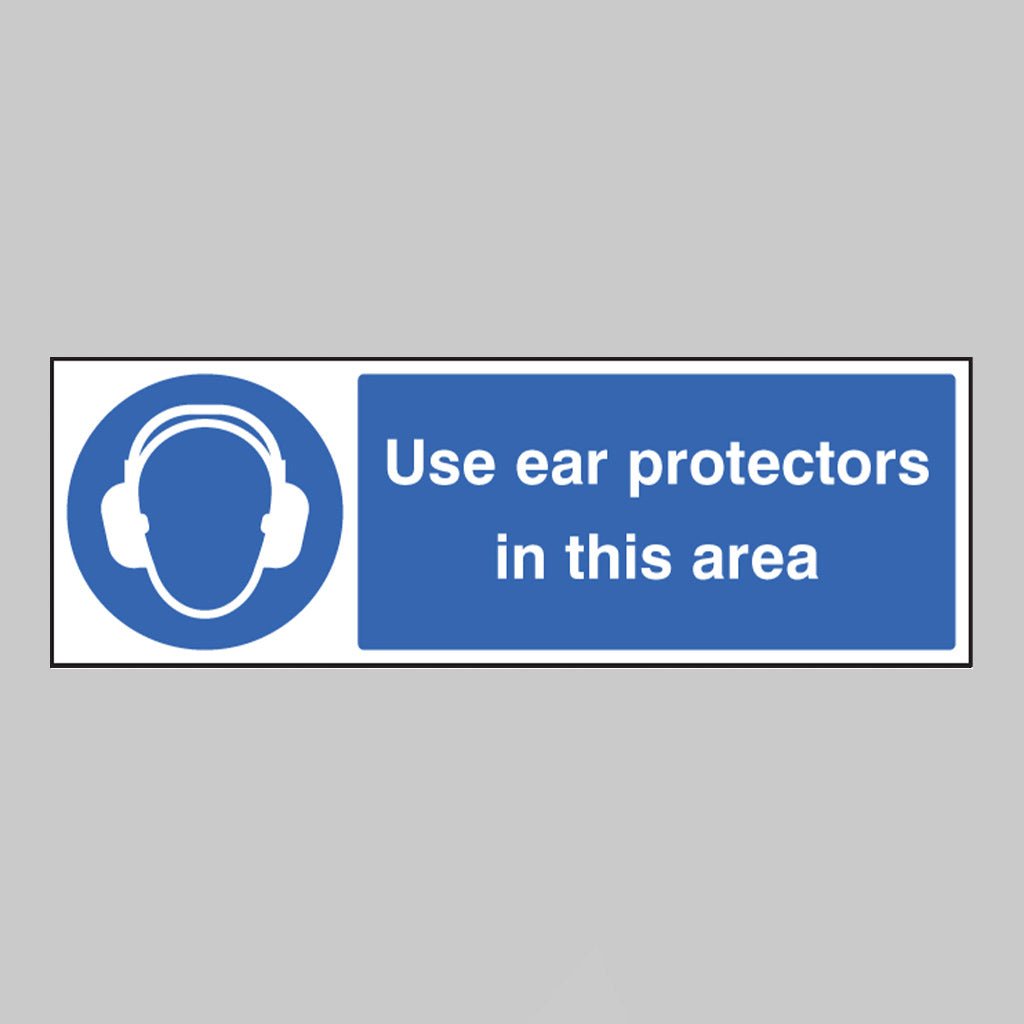 Use Ear Protectors In This Area Sign - Ready Set SuppliedUse Ear Protectors In This Area SignRigid Plastic15010G