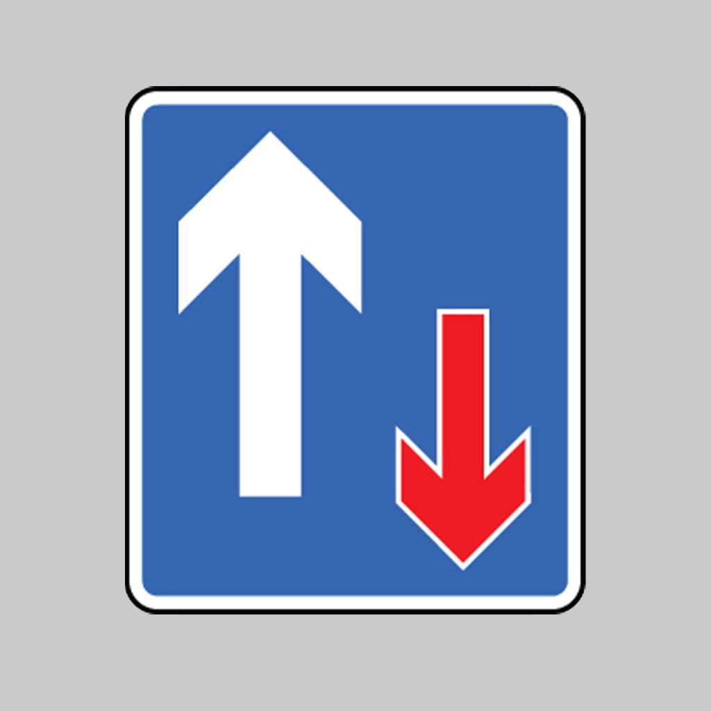 Vehicle Priority Class R2 Permanent 700 x 800mm (3mm Aluminium Composite) With Channelling Sign - Ready Set SuppliedVehicle Priority Class R2 Permanent 700 x 800mm (3mm Aluminium Composite) With Channelling Sign57738