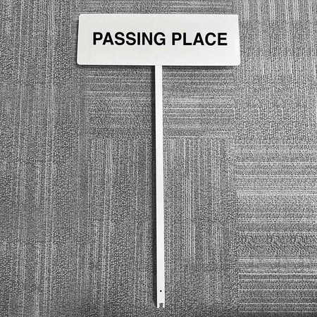 Verge Sign - Passing Place 450 x 150mm (Post 800mm) - Ready Set SuppliedVerge Sign - Passing Place 450 x 150mm (Post 800mm)56591