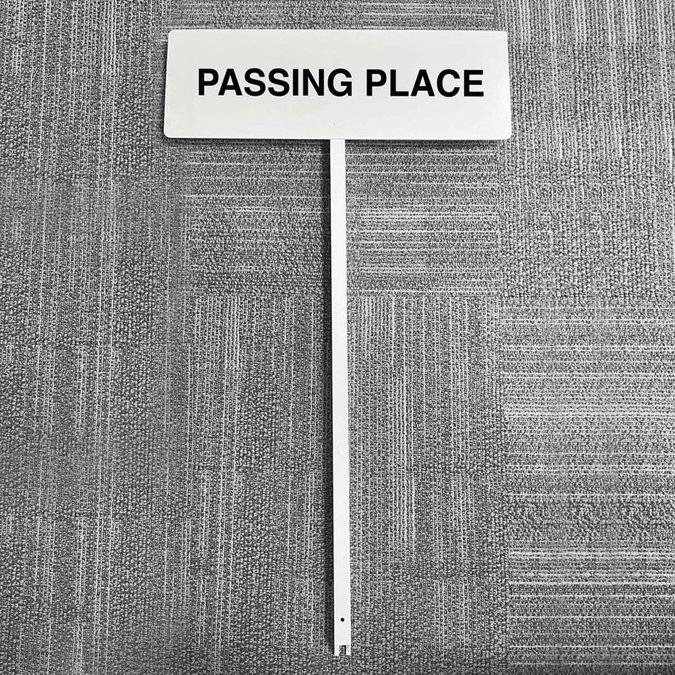 Verge Sign - Passing Place 450 x 150mm (Post 800mm) - Ready Set SuppliedVerge Sign - Passing Place 450 x 150mm (Post 800mm)56591
