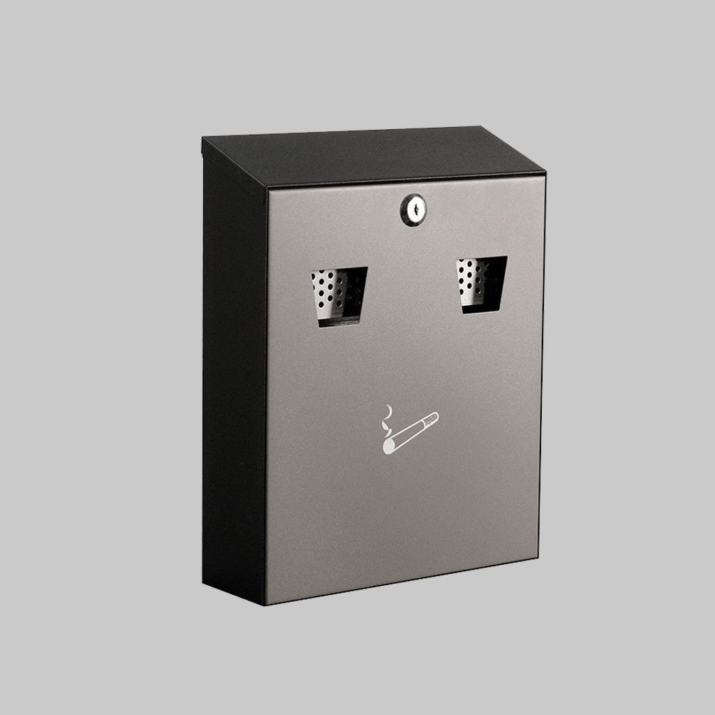 Wall Mounted Stainless Steel Cigarette Bin 260mm Square 100mm Deep Sign - Ready Set SuppliedWall Mounted Stainless Steel Cigarette Bin 260mm Square 100mm Deep Sign53036
