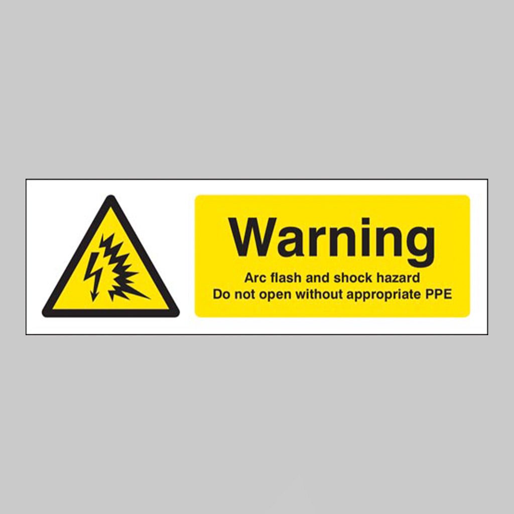 Warning Arc Flash And Shock Hazard Do Not Open Without Appropriate PPE Sign - Ready Set SuppliedWarning Arc Flash And Shock Hazard Do Not Open Without Appropriate PPE SignRigid Plastic14324E