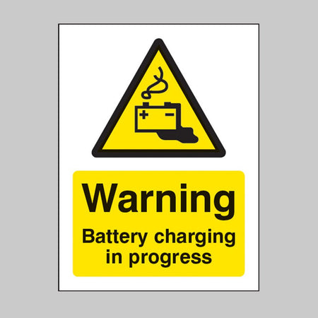 Warning Battery Charging In Progress Sign - Ready Set SuppliedWarning Battery Charging In Progress SignRigid Plastic14211E