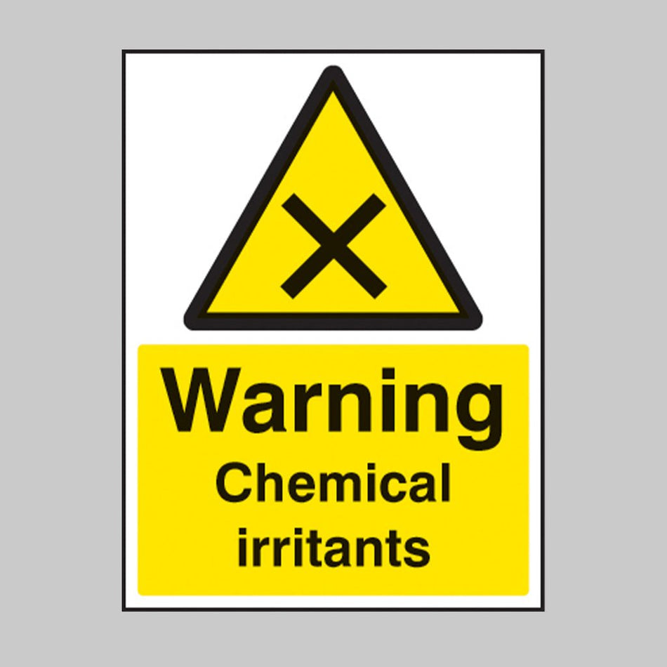 Warning Chemical Irritants Sign - Ready Set SuppliedWarning Chemical Irritants SignRigid Plastic14489E