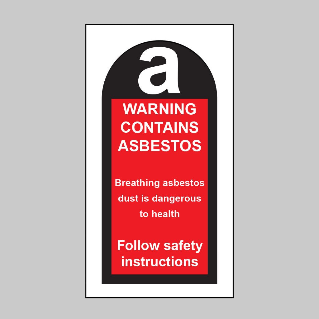 Warning Contains Asbestos Etc Roll of 100 Self Adhesive Vinyl Labels 27 x 50mm - Ready Set SuppliedWarning Contains Asbestos Etc Roll of 100 Self Adhesive Vinyl Labels 27 x 50mm59765