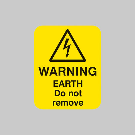 Warning Earth Do Not Remove Sheet of 25 Labels 40 x 50mm - Ready Set SuppliedWarning Earth Do Not Remove Sheet of 25 Labels 40 x 50mm54063