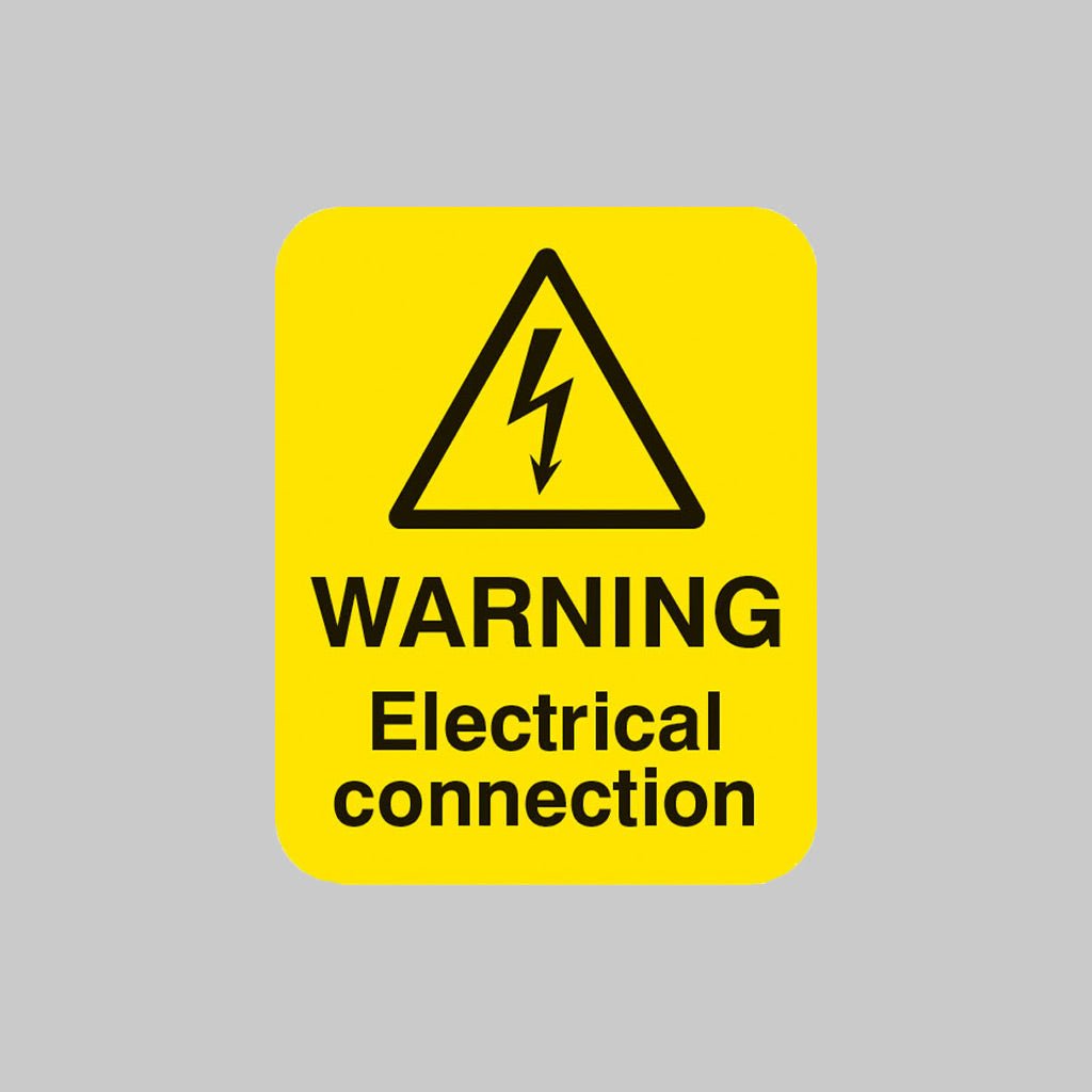 Warning Electrical Connection Sheet of 25 Labels 40 x 50mm - Ready Set SuppliedWarning Electrical Connection Sheet of 25 Labels 40 x 50mm54062