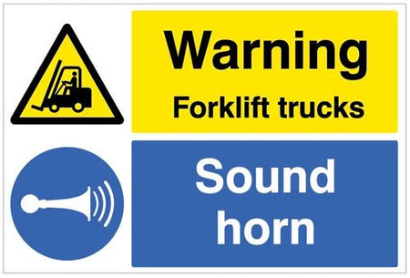 Warning Forklift Trucks Sound Horn Floor Graphic 600 x 400mm - Ready Set SuppliedWarning Forklift Trucks Sound Horn Floor Graphic 600 x 400mm58923