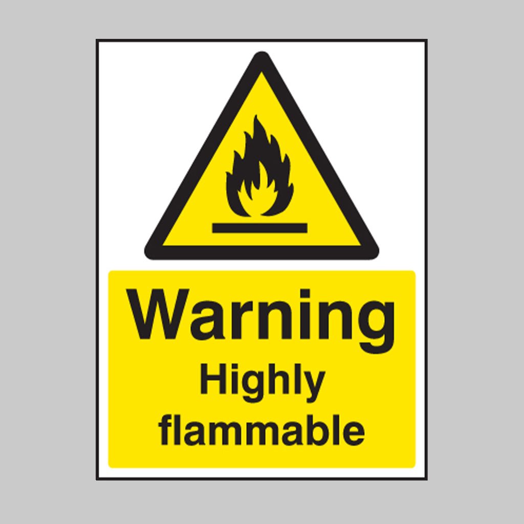 Warning Highly Flammable Sign - Ready Set SuppliedWarning Highly Flammable SignRigid Plastic14490E