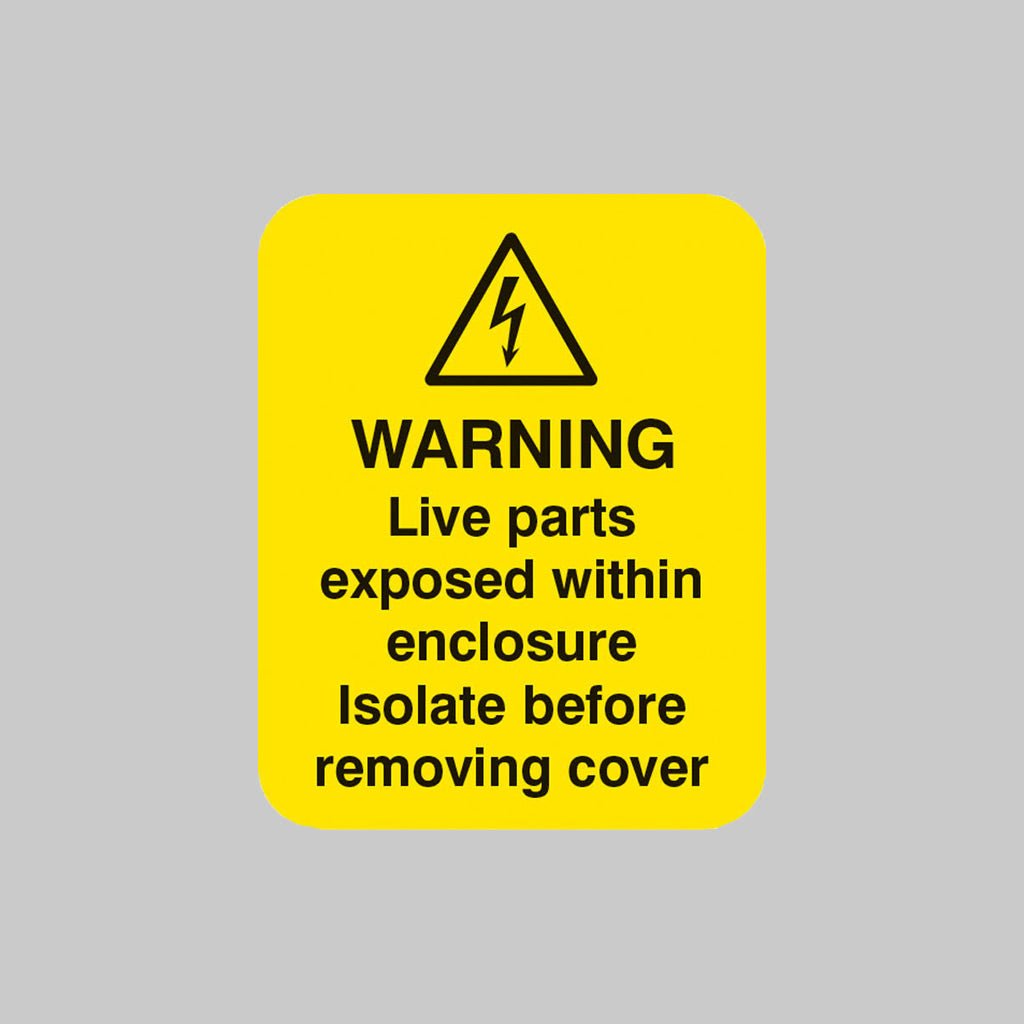Warning Live Parts Within Enclosure Sheet of 25 Labels 40 x 50mm - Ready Set SuppliedWarning Live Parts Within Enclosure Sheet of 25 Labels 40 x 50mm54059