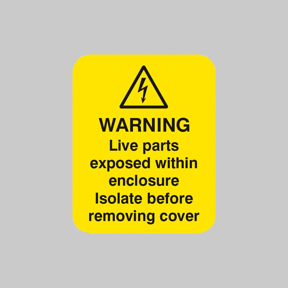 Warning Live Parts Within Enclosure Sheet of 25 Labels 40 x 50mm - Ready Set SuppliedWarning Live Parts Within Enclosure Sheet of 25 Labels 40 x 50mm54059