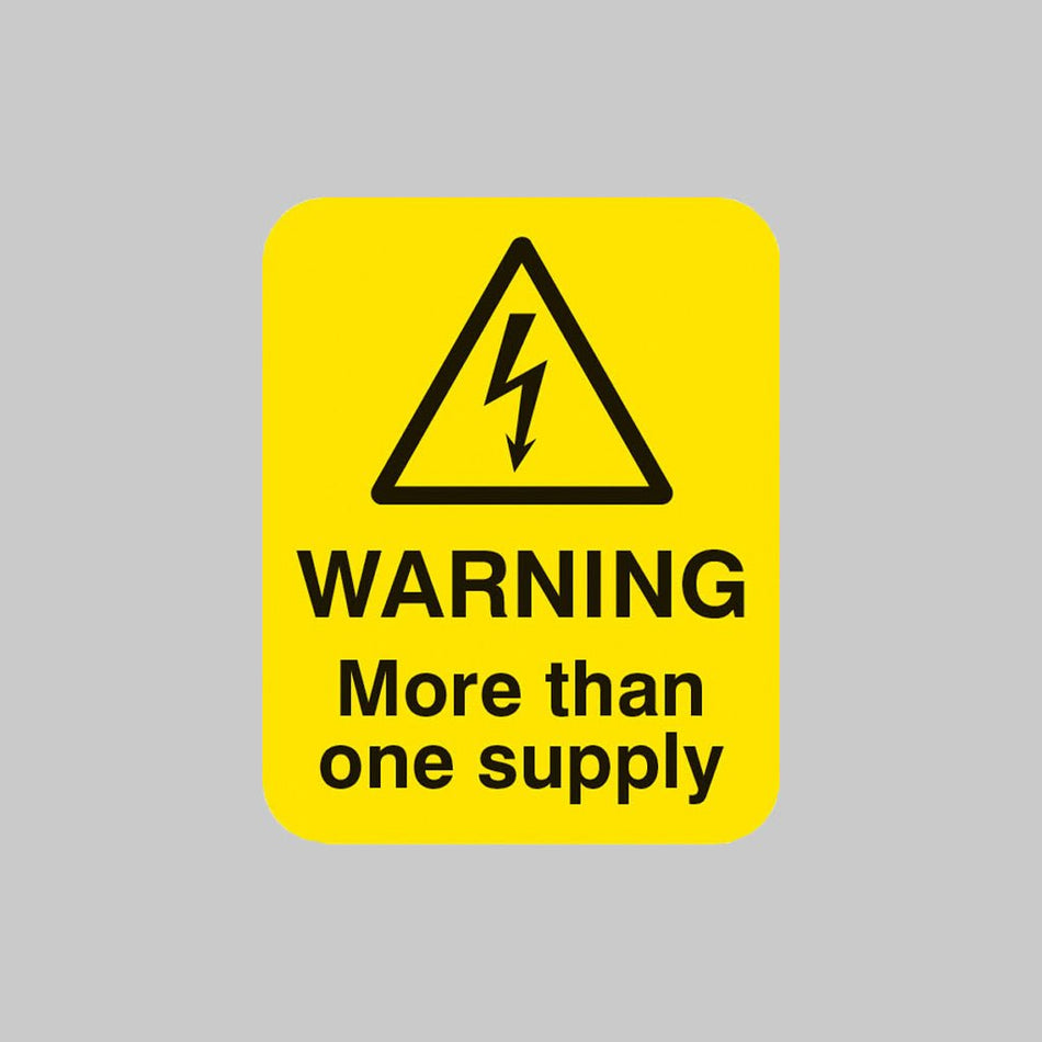 Warning More Than One Supply Sheet of 25 Labels 40 x 50mm - Ready Set SuppliedWarning More Than One Supply Sheet of 25 Labels 40 x 50mm54060