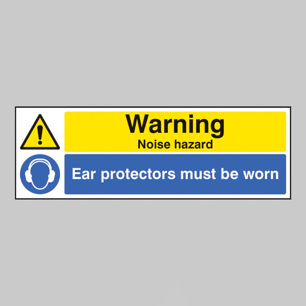 Warning Noise Hazard Ear Protectors Must Be Worn Sign - Ready Set SuppliedWarning Noise Hazard Ear Protectors Must Be Worn SignRigid Plastic16251G
