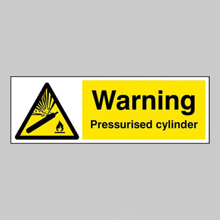 Warning Pressurised Cylinder Sign - Ready Set SuppliedWarning Pressurised Cylinder SignRigid Plastic14520G
