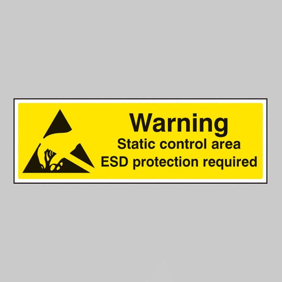 Warning Static Control Area Esd Protection Required Sign - Ready Set SuppliedWarning Static Control Area Esd Protection Required SignRigid Plastic14465G