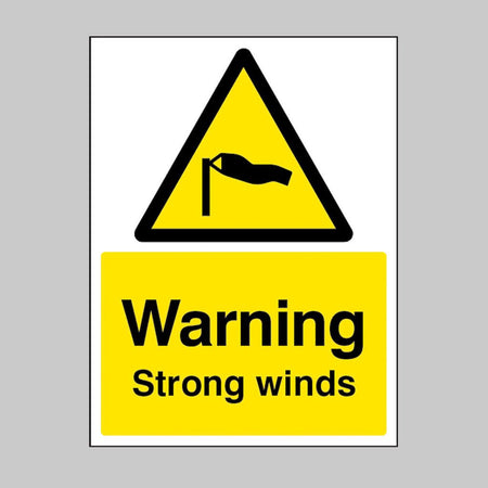 Warning Strong Winds Sign - Ready Set SuppliedWarning Strong Winds SignRigid Plastic14330E