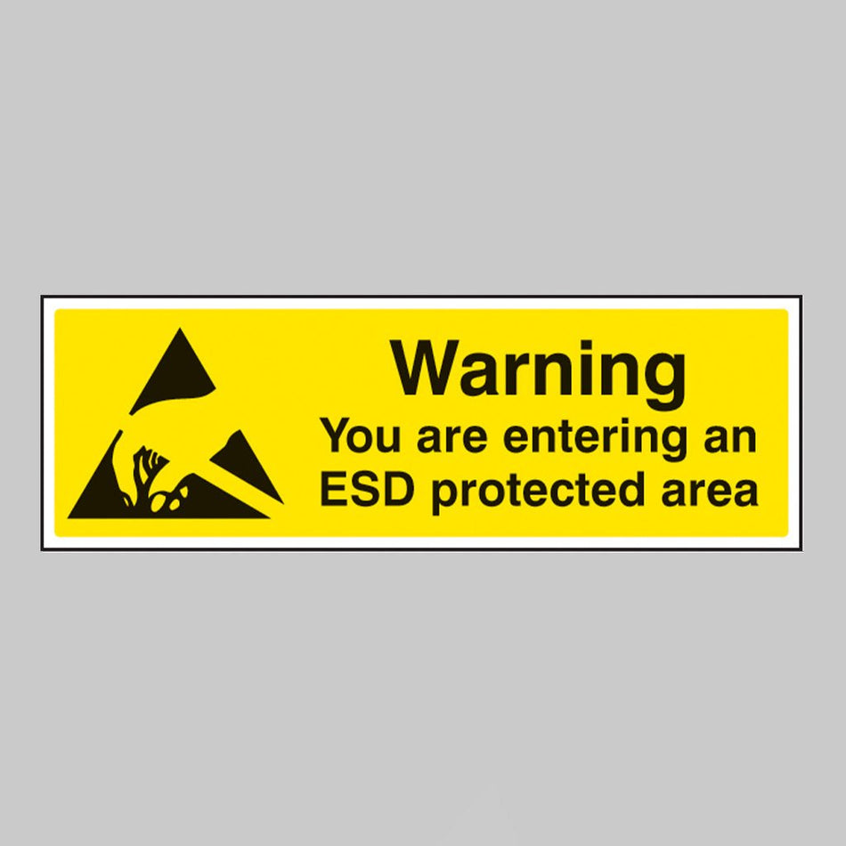 Warning You Are Entering An Esd Protected Area Sign - Ready Set SuppliedWarning You Are Entering An Esd Protected Area Sign14460G