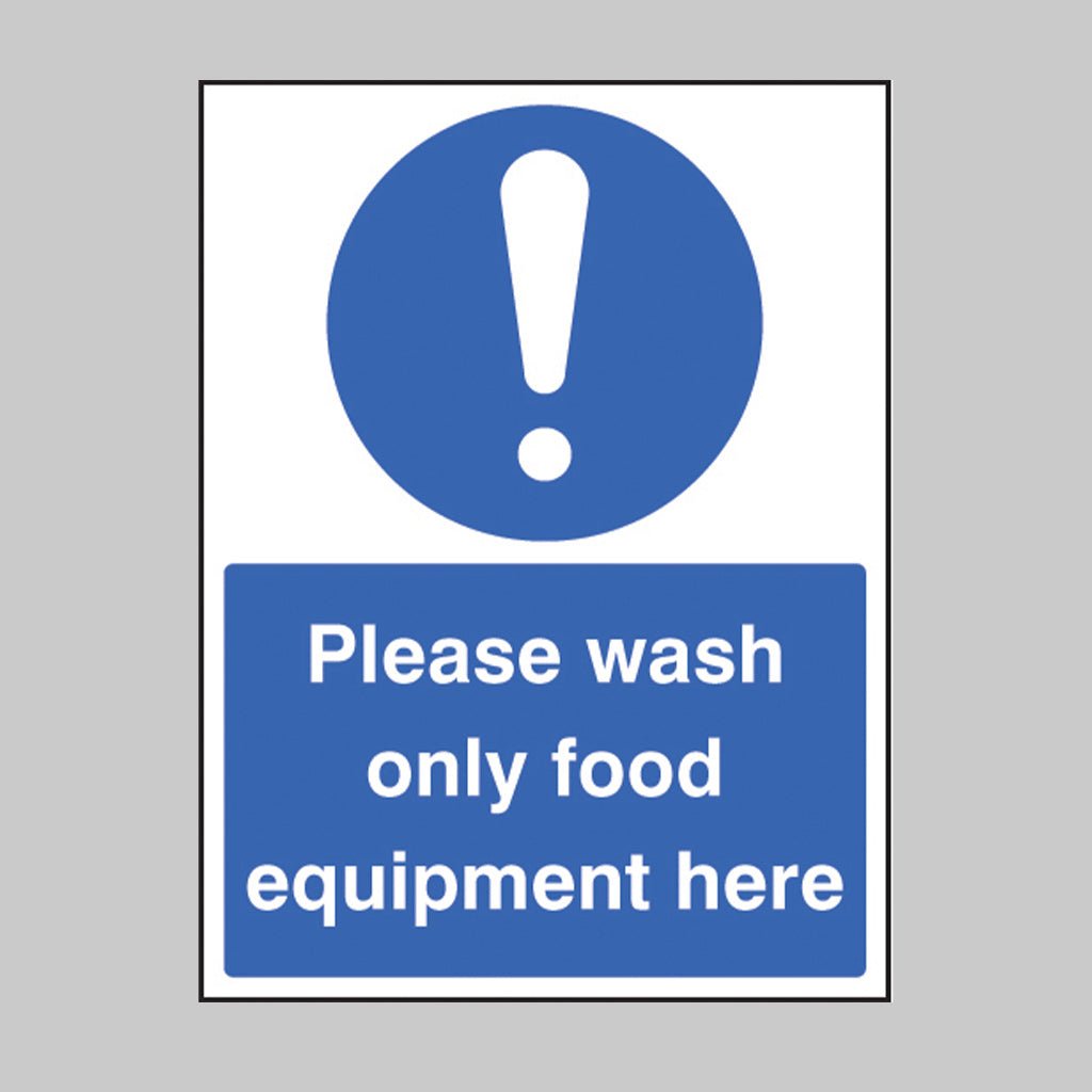 Wash Only Food Equipment Sign - Ready Set SuppliedWash Only Food Equipment SignRigid Plastic15601E