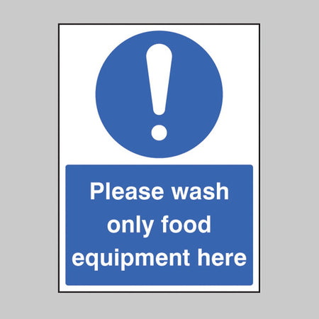 Wash Only Food Equipment Sign - Ready Set SuppliedWash Only Food Equipment SignRigid Plastic15601E