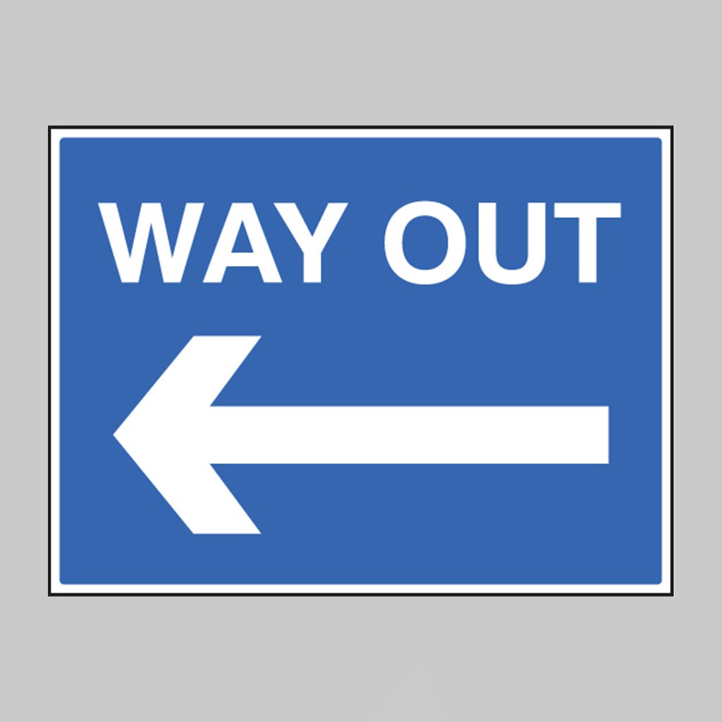 Way Out Arrow Left Sign - Ready Set SuppliedWay Out Arrow Left Sign17535Q