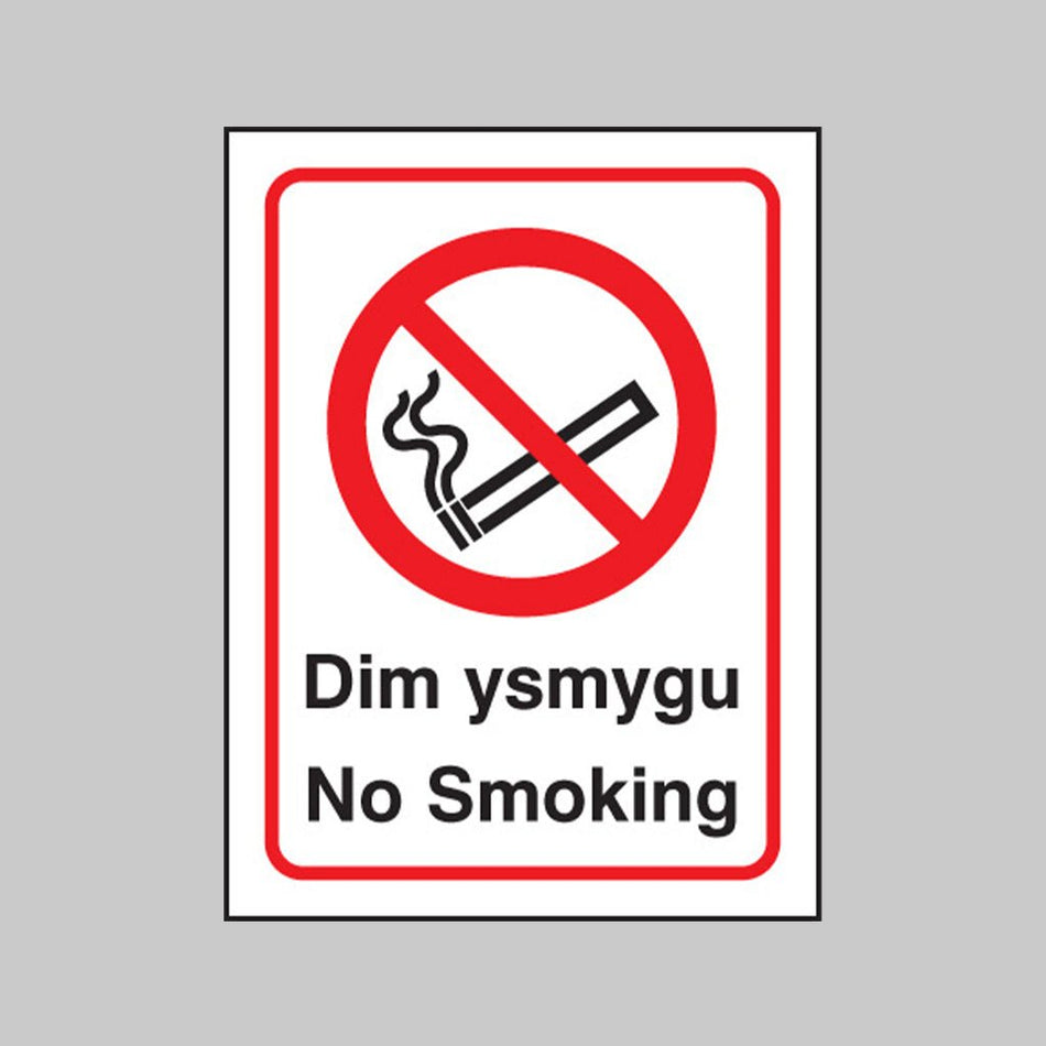 Welsh No Smoking Sign - Ready Set SuppliedWelsh No Smoking SignRigid Plastic13025E