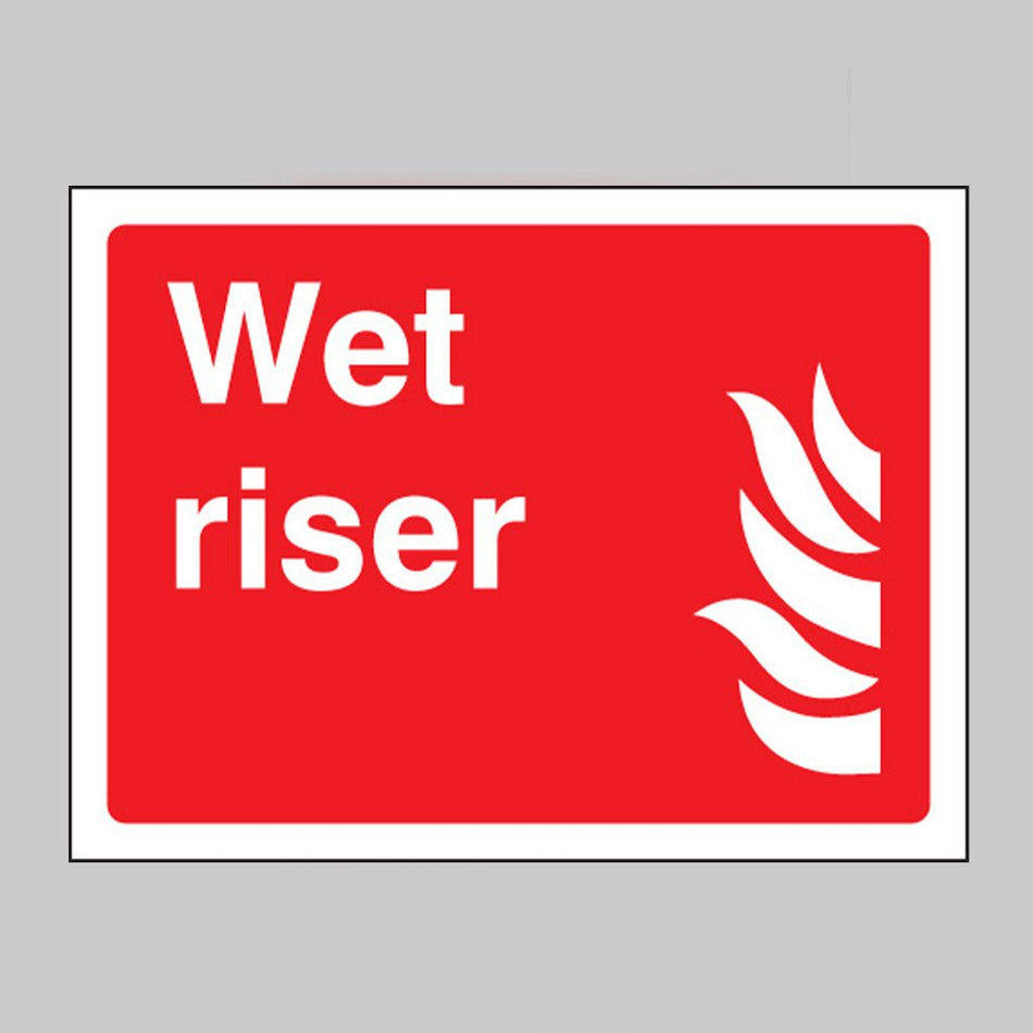 Wet Riser Sign - Ready Set SuppliedWet Riser SignRigid Plastic11105E