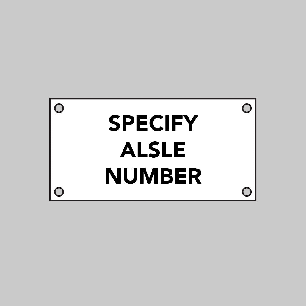 White Aisle Marker (Specify Up To 3 Characers) 3mm Aluminium Composite: 400 x 200mm (Pre-Drilled) - Ready Set SuppliedWhite Aisle Marker (Specify Up To 3 Characers) 3mm Aluminium Composite: 400 x 200mm (Pre-Drilled)53530