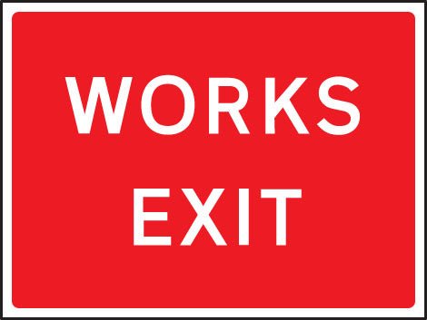 Works Exit 600 x 450mm Class RA1 Zintec Sign - Ready Set SuppliedWorks Exit 600 x 450mm Class RA1 Zintec Sign57965