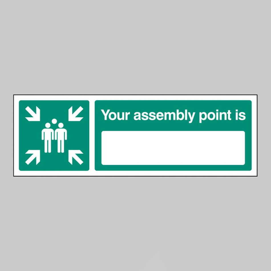 Your Assembly Point Is 150 x 50mm Rigid Plastic Sign - Ready Set SuppliedYour Assembly Point Is 150 x 50mm Rigid Plastic Sign52158