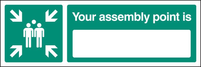 Your Assembly Point Is 450 x 150mm Rigid Plastic Sign - Ready Set SuppliedYour Assembly Point Is 450 x 150mm Rigid Plastic Sign52159
