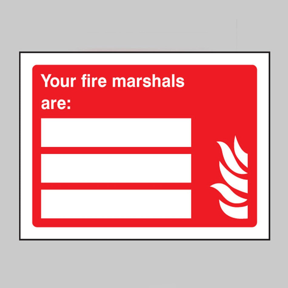 Your Fire Marshalls Are (Space For 3 People) Sign - Ready Set SuppliedYour Fire Marshalls Are (Space For 3 People) Sign11060E