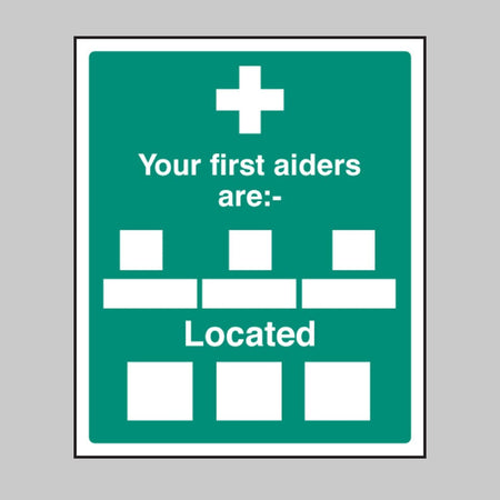 Your First Aiders Are Sign - Ready Set SuppliedYour First Aiders Are SignRigid Plastic16029H