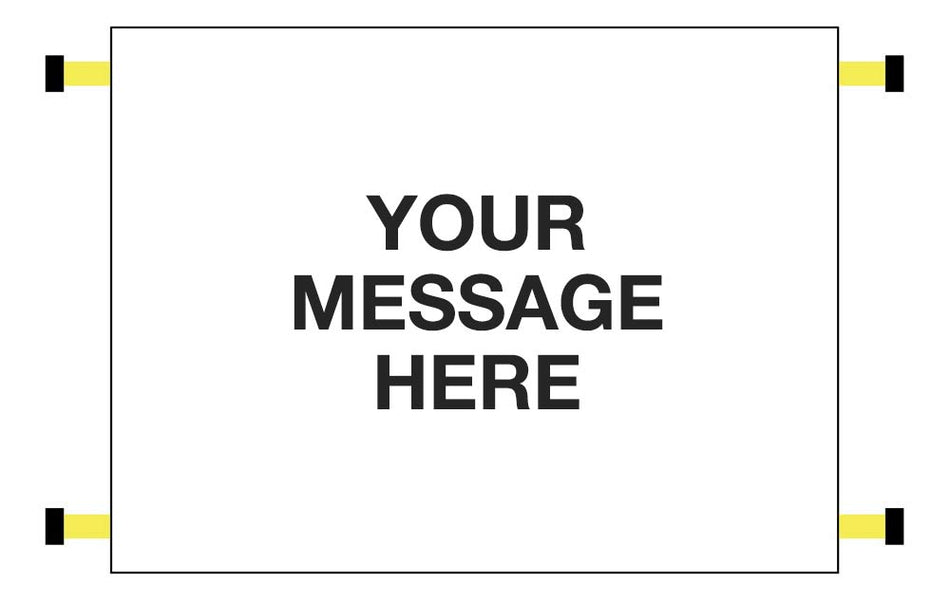 Your Message Here Door Screen 600 x 450mm With Spring Loaded Poles 710 To 1010mm Sign - Ready Set SuppliedYour Message Here Door Screen 600 x 450mm With Spring Loaded Poles 710 To 1010mm Sign55136